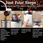 Generic BrewMatic-Smart Automatic Mini Portable Coffee Maker | Single Cup Pour Over Drip Coffee Machine with Filter for Travel, Home, Office, and Kitchen, Small