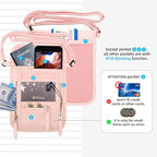 WALNEW Passport Holder Neck Pouch Travel Wallet for Women and Men, RFID Blocking Security Slim Traveling Wallet with Around Neck Lanyard Strap, Pink