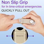 135dB Rechargeable Personal Safety Alarm Built-in Ultra-Bright Flashlight Non Slip Grip Keychain Emergency SOS Siren for Women, Students, Night Runner. Loud Sound Hiking Bear Alerts with Hook. Gold