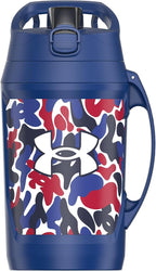 Under Armour Insulated Water Bottle with Handle & Fence Hook, Half Gallon Sports Water Jug, Leak-Resistant & BPA-Free for Baseball, Football & Gym - Royal Hypercamo, 64oz