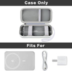 Case for Anker Magnetic Battery 10,000mAh Foldable Wireless Portable Charger, 633/622/621/321 5,000mAh Power Bank (MagGo) Holder, Storage for Baseus Power Delivery -Case Only (White, Medium)