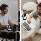 for Earbuds Carrying Case, Small Oval Storage Cases, Portable Storage Earbud Pouch Bag for Earbuds, in-Ear Headphones, Earphones, Headsets, USB Charging Cable, Black1