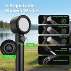 8000mAh Portable Camping Shower, Upgrade Rechargeable Electric Shower Pump with 5 Gallon Bucket, Intelligent LED Display,Portable Shower for Outdoor