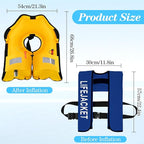 Adult Automatic Inflatable Kayak Vest PFD,Water Sports Vest for Boating Fishing Kayaking SUP Paddleboarding（fit Weight Below 330 lbs）