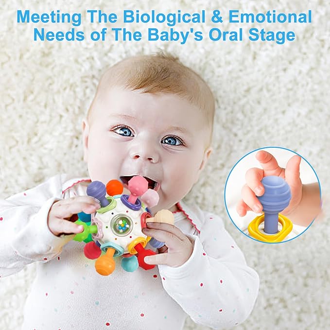 Baby Montessori Sensory Toys for 0-6 6-12 Months, Baby Teether Teething Toys for Babies 0 3 6 9 12 18 Months, Newborn Infant Learning Developmental Toys Gifts for 1 2 Year Old Boys Girls