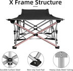 Fragess Portable Camping Cot, Sleeping Cot for Adult, 28" Extra Wide Heavy Duty Folding Cot Max Load 600LBS with Thick Mattress, Portable Camping Bed for Camp Outdoor/Office, Home Nap (Blue)