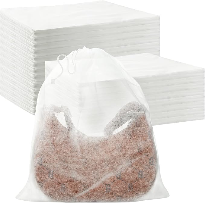 Berlune 100 Pcs Dust Bags for Purses Storage Bags for Handbags Non Woven Fabric Handbags Storage, Shoe Travel Package for Packing, Home Closet Organizer Dust Cover (15.7inx19.7in)