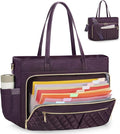 RAINSMORE Teacher Tote Bag 15.6 Inch Laptop Bag for Women Work Bag with Large Cup Holder Nurse Bag Computer Tote Handbag