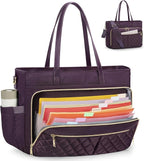 RAINSMORE Teacher Tote Bag 15.6 Inch Laptop Bag for Women Work Bag with Large Cup Holder Nurse Bag Computer Tote Handbag