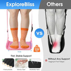 2 Pack Airplane Foot Rest - Lightweight Foot Hammock for Plane Travel with Adjustable Strap & Thick Board, Tray Table Under Desk Footrest to Relax Feet, Travel Essentials for Long Flights(Pink)