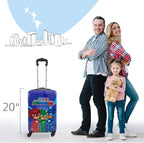 Fast Forward PJ Mask Suitcase for Kids, Luggage for Toddlers, 20 Inch Hard-Sided Tween Spinner Suitcase, PJ Masks Kids Carry-On Luggage with Wheels