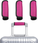 uxcell 3 Pcs Luggage Handle Wrap for Suitcase, Neoprene Handbag Grip Cover Protector Luggage Identifiers Suitcase Handle Wraps for Luggage Shopping Bag Travel Bags, Rose Red