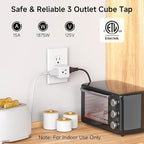 [ETL Listed] Cable Matters 3-Pack 3 Outlet Wall Adapter (Grounded Cube Tap, Outlet Splitter, 3 Way Plug Adapter, 3-Prong Power Splitter), White