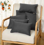Kigley 12 Pack Mini Pillows for Daycare 9.1 x 13.8'' Small Travel Pillow Bulk Soft Breathable Cotton Pillow for Nap Travel Pet Neck Lumbar Purse Insert(Dark Gray)