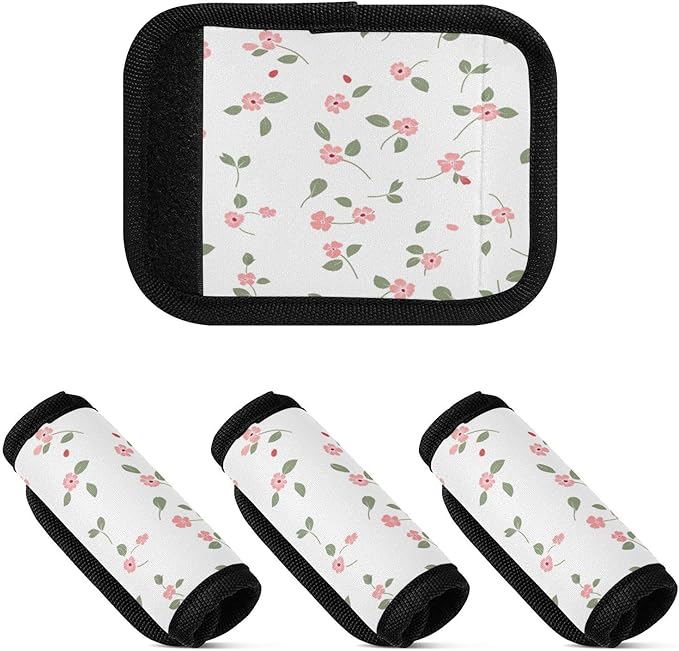 Qilmy Fresh Style Floral Fragments Luggage Handle Wrap 2Pack Luggage Identifiers Tag Comfort Handle Grips Cover for Stroller Suitcase Bag Airplane Travel Accessories1502