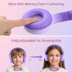 ADOOPE Wired Kids Headphones with USB C Plug, 85dB Safe Volume, Adjustable Headband, Tangle-Free Cord Headphones for School, Tablet, Travel (Lavender Purple, Without Microphone)