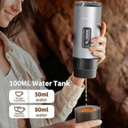 Portable Espresso Maker, 20Bar Rechargeable Wireless Stainless Steel, 3-in-1 for Nespresso & Ground Coffee, Self-Heating Travel Coffee Machine for Camping Office (Silvery