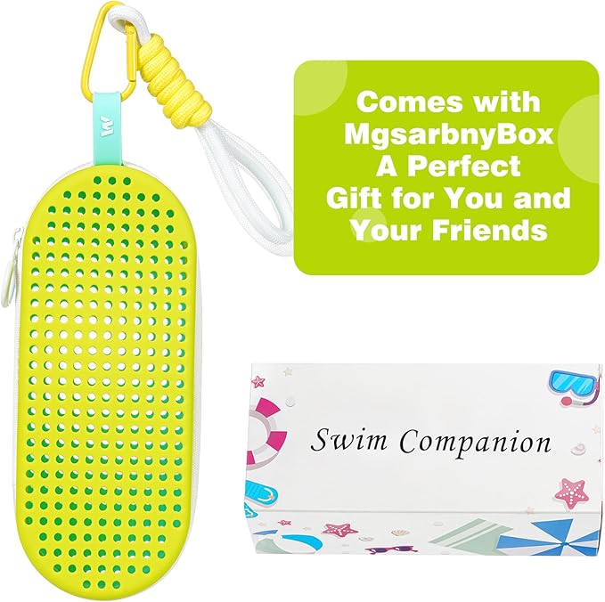 Swim Goggle Case For Swimming Goggles, Swimmer Gifts for Kids Teens Adults, Silicone Cases with Drain Hole