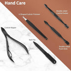 Teamkio 12pcs Manicure Set Pedicure Nail Clippers Set Travel Hygiene Kit Stainless Steel Professional Cutter Care Set Scissor Tweezers Knife Ear Pick Tools Grooming Kits with Leather Case