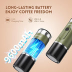 Portable Electric Espresso Machine, Self-Heating Travel Coffee Maker with 7800mAh Battery, USB-C Rechargeable, Compatible with Ground Coffee & Capsules, Maker for Camping, Office, Car