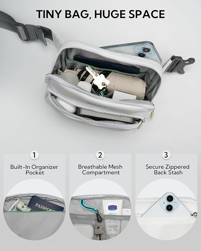 WATERFLY Waist Packs Fanny Pack: Small Fashion Belt Bag Casual Waist Bag for Women Men Hip Pack for Walking Hiking Everywhere