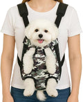 Dog Backpack Carrier, Front Pocket for Essentials, Pet Sling Front Backpack for Small Medium Dogs 10-16 Lbs, Legs Out, Adjustable Wearable Puppy Chest Travel Bag, Easy-Fit for Hiking/Walking/Camping