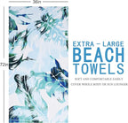Oversized Terry Beach Towel 36 x 72 in Soft Extra Large XL Big Pool Swimming Towels for Adults Clearance Blanket Travel Essentials Cruise Accessories Must Haves Vacation Stuff Lounge Chair Cover Palm