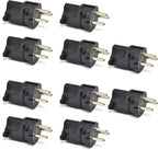 Ceptics Israel, Palestine SI 32 Travel Power Plug Adapter Accepts NEMA 5-15R - ETL Certified - Industrial Grade (IG-14-10PK)