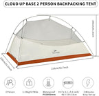 Naturehike Cloud-Up Tent Lightweight Backpacking Tent with Footprint - Free Standing Ultralight Camping Hiking Backpack Tents