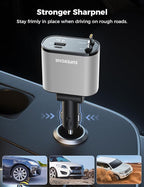 SUPERONE 【Upgraded】 Retractable Car Charger 4 in 1, Fast Car Phone Charger with Cord 2.6ft, USB C and Apple Car Charger Adapter, Compatible with iPhone 17/16/15/15 Pro Max/14/13/12/11, Galaxy, Pixel