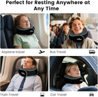 Travel Pillow Neck Pillow for Airplane Travel Essentials - Memory Foam Travel Neck Pillow, Stops Head Bobbing With Eye Mask & Earplugs, Portable Carry Bag for Long Flights| Airplane Accessories Black