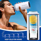 3 in 1 Slim Can Cooler for 12 OZ Skinny Can, Regular Can & Beer Bottle - Keep Cold for 6 Hours - Double Walled Insulated Stainless Steel Vacuum Beverage Can Insulator (Matte White)