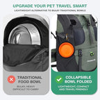 Collapsible Dog Bowls for Travel, Portable Dog Water Bowl & Food Bowl for Dogs and Cats, Foldable Pet Feeding Dish for Walking Hiking Camping with Carabiner, BPA Free, Orange
