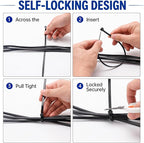 Zip Ties 12 inch, 4000 Pack Heavy Duty Black Zip Ties with 120 lbs Tensile Strength, Self-Locking Nylon Cable Ties,Wire Ties for indoor and outdoor use
