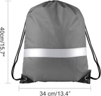 KUUQA 12 Pcs Drawstring Backpack Bag Bulk Reflective Backpack Gray String Bags Cinch Sack Backpack for Team Yoga Sport Gym Traveling