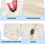 Forestfish Gym Bag For Women With Yoga Mat Holder & Shoe Compartment & Wet Dry Storage Pocket & Adjustable Strap