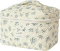 uekeboag Large Travel Quilted Makeup Bag for Women, Floral Cotton Cosmetic Bag, Coquette Aesthetic Floral Toiletry Organizer Bag