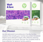 WASH & SAVE Laundry Detergent Sheets - 60 Loads / 30 Sheets | Plant-Based, Eco-Friendly, Hypoallergenic Liquidless Detergent | Perfect for Travel & Dorm - Lavender Meadow