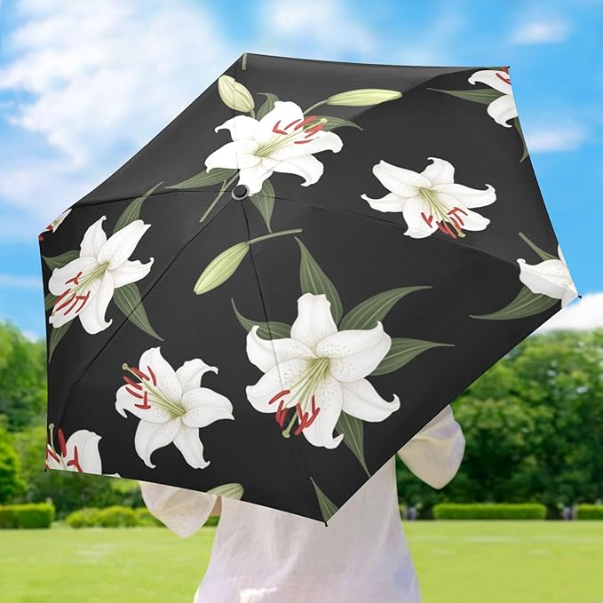 Cowboy Boots Pattern Umbrellas for Rain Windproof Small Folding Compact Mini Travel Umbrella for Purse Lightweight Portable Pocket for Women