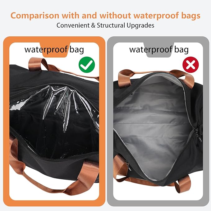 Gym Bags for Men with Side Pocket, 38L Sports Gym Duffle Bag with Wet Pocket&Shoe Compartment, Large Waterproof Sport Duffel Bags for Travel, Sports, Fitness&Workout(Black/Brown)