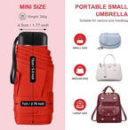 Compact Travel Umbrella with Case - Mini Umbrella for Purse, Small Lightweight &Tiny Design Perfect for Parasol Outdoor Sun&Rain Umbrellas