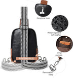 LATMAP Sling Bag For Women Faux Leather Small Casual Daypack Backpack Fanny Pack Crossbody Chest Bags Purse