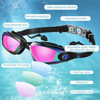 Flutesan 6 Pack Swim Goggles for Adult Anti Fog Swimming Glasses with Ear Plugs Nose Clip No Leaking Full Protection Goggles