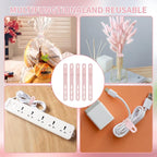 Oligei 25 Pcs Silicone Cable Ties, Cable Ties Reusable, High Elasticity Cord Wraps for Electrical Cords, Cord Organizer for Earphone, Phone Charger(Pink)