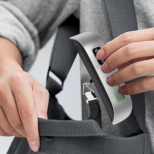 Digital Luggage Scale for Travel, Hanging Suitcase Weight Scale with High Accuracy ±0.35oz/10g, 110lb/50kg Capacity, Backlit Display, Auto-Lock, Portable Bag Scale to Prevent Overweight Fees