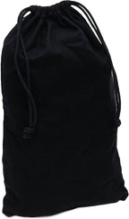 ZENPAC Cloth Bags, Black Duster Flannel Boot Storage with Drawstring Closure, Washable Breathable Cotton Fabric for Shoe, Luggage, 12.5x20.5, 2 Pack