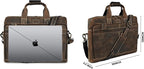 LEATHER VILLAGE 18" Leather Laptop Messenger Briefcase Bag for Men-Leather Satchel for Travel and Office Shoulder Bag-Rustic Brown