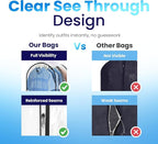 Clear Garment Bags for Clothes Storage - 4-Pack Plastic Hanging Covers and Clothing Protectors, Long Dress Suit Jacket Closet Cover Dust Proof Garment Bag Set for Organized Wardrobe Storage (40")