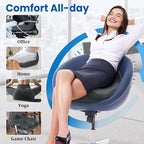 CushZone Seat Cushion, Memory Foam Office Chair Seat Cushion for Office Chairs/Car/Long Trip/Desk Chair/Gaming, Extra Large Size for Sciatica & Hip & Tailbone Pain Relief, Sciatica Support (Grey)