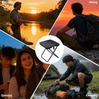 Camping Stool Collapsible Stool, Portable Folding Stool for Adults, Lightweight Foldable Stools for Outdoor Camping Hiking Fishing Travel Gardening Picnic Beach, Holds 264.5LBS(Black)